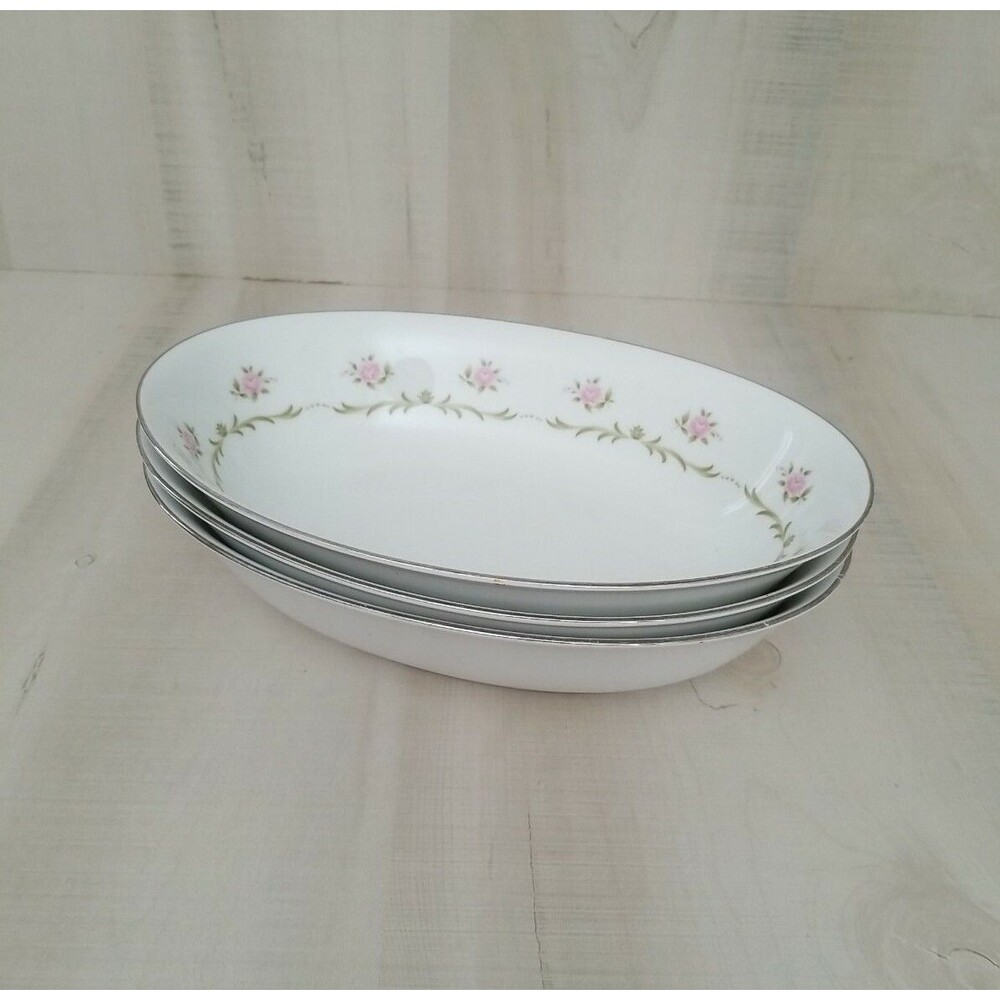 Lot of 3 STYLE HOUSE FINE CHINA SERENADE Japan 10.5" Oval Vegetable Serving Bowl